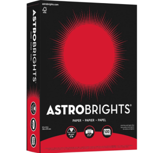 Astrobrights Smooth Text 8-1/2X11-60-11.8M-L-Re-Entry Red